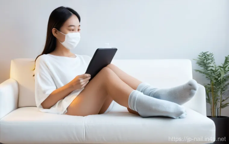 풋 마스크 효과적으로 사용하는 방법 - **Prompt: Relaxing Foot Bath Preparation**
    "A cozy and serene indoor scene, featuring a Japanese...